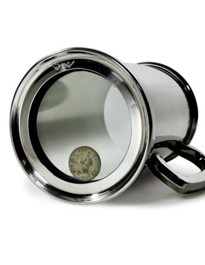 Shilling 1 pint Pewter Tankard Glass Base